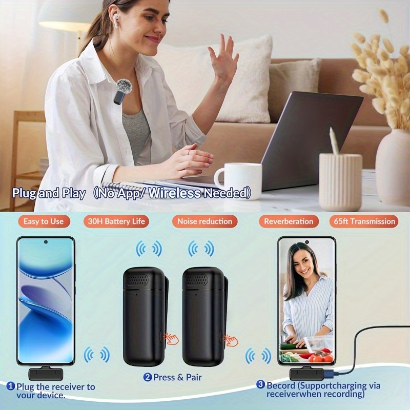 Wireless Lavalier Microphone w - đánh giá và giá Usb Charger