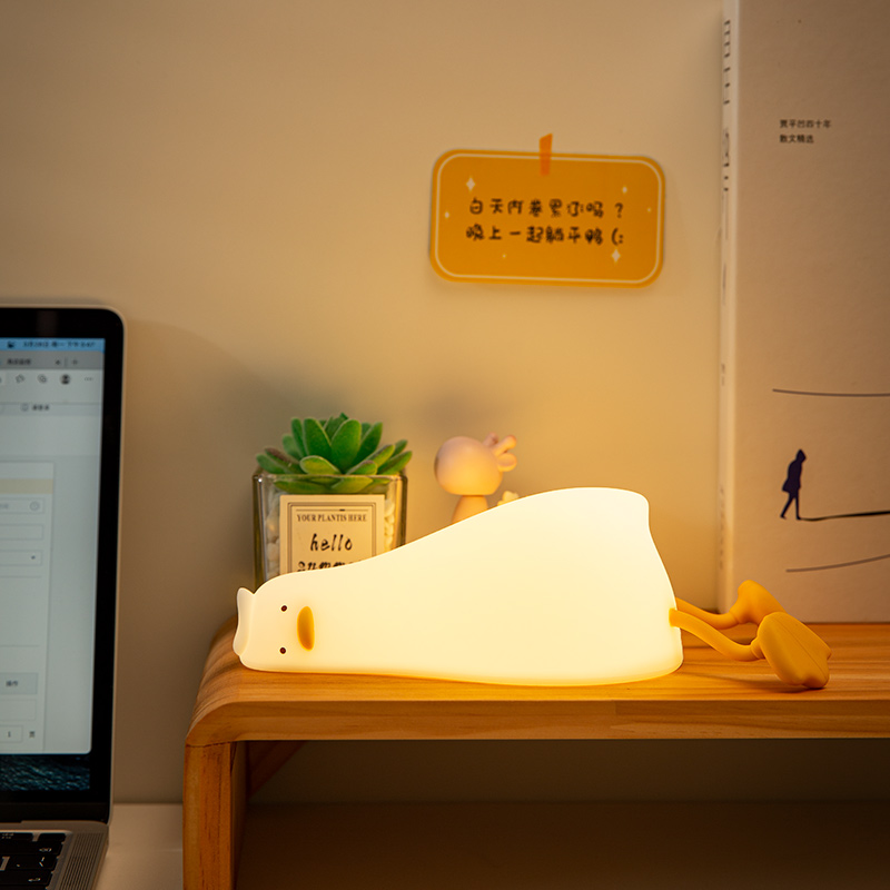 Lying Flat Duck Night Light Si - đánh giá và giá Phone Holder