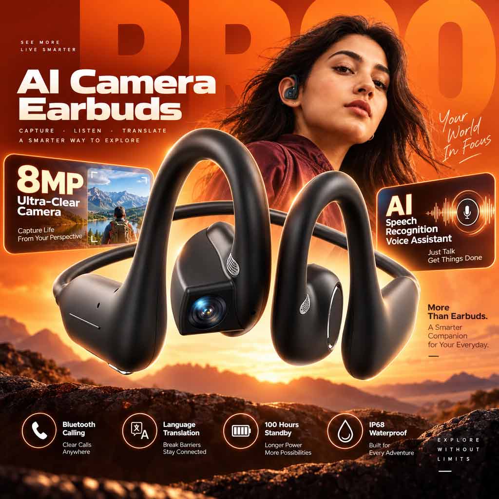 AI Smart Camera Earbuds Blueto - đánh giá và giá Wireless Charger